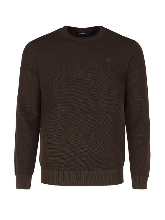 Volcano Volcano Sweter S-LOGAN Brązowy Regular Fit