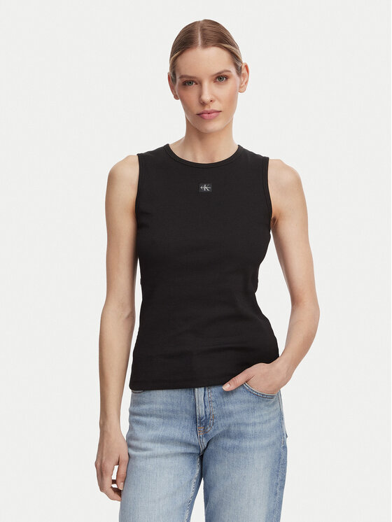 Calvin Klein Jeans Top LV047F246G Negru Slim Fit