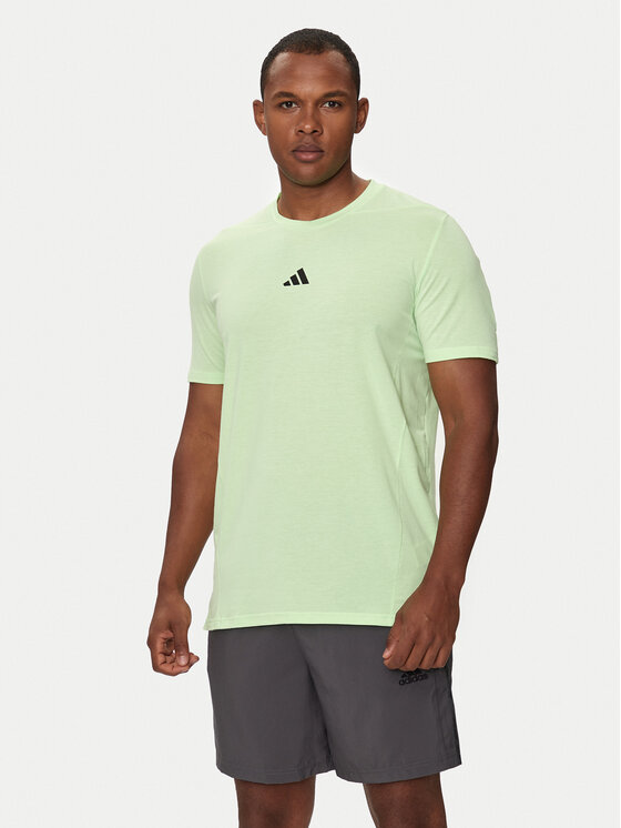 adidas adidas Тениска от техническо трико Designed for Training IS3813 Зелен Slim Fit