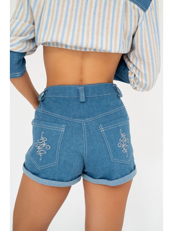 MANDRAGORA MANDRAGORA Pantaloncini di jeans Wild West Blu Flexible Fit
