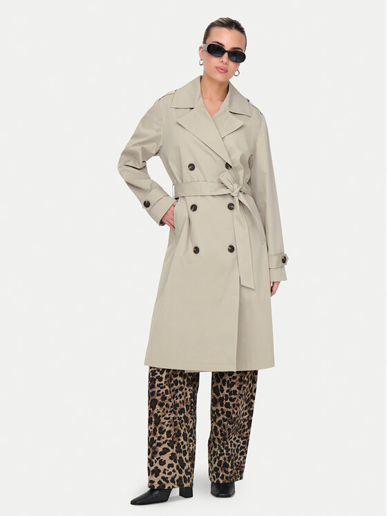 ONLY ONLY Trench Leja 15336402 Bež Regular Fit