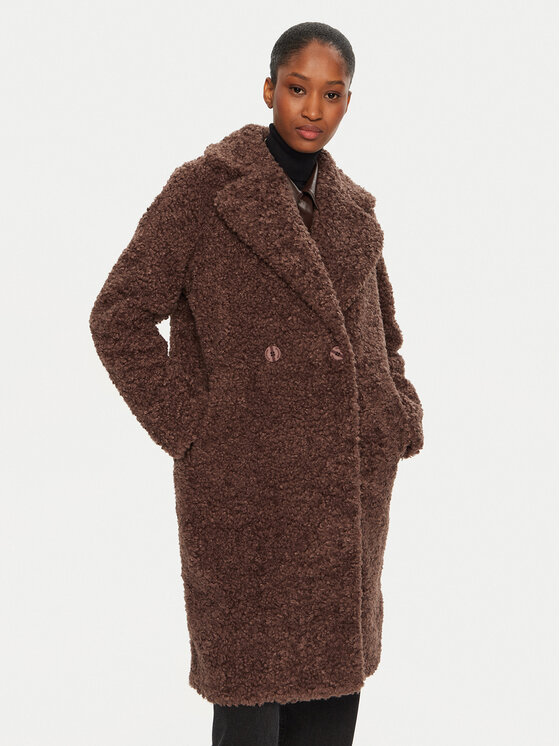 Bomboogie Bomboogie Cappotto in shearling CWFLOUTSFC4 Marrone Regular Fit