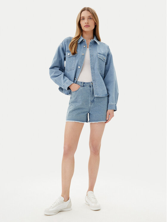 Pieces Pieces Дънкови шорти Tamra 17157412 Син Regular Fit