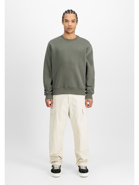 Alpha Industries Alpha Industries Bluza Label Backprint Sweatshirt Zielony Regular Fit