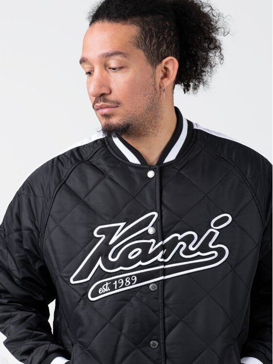 Karl Kani Karl Kani Bundy bomber VARSITY PADDED SOUVENIR JACKET Čierna Regular Fit