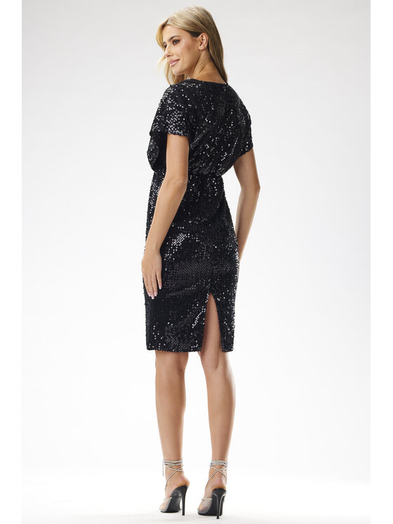 Awama Awama Sukienka wieczorowa A698 Czarny Basic Fit