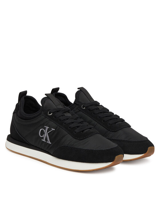 Calvin Klein Calvin Klein Sneakersy Retro Runner Sock Laceup Mix Mat YW0YW02060 Czarny