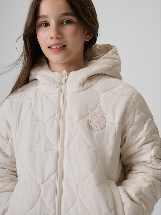 4F 4F Kurtka puchowa OUTERWEAR Kremowy Regular Fit
