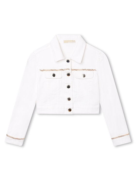 MICHAEL KORS KIDS MICHAEL KORS KIDS Kurtka jeansowa R16126 S Biały Regular Fit