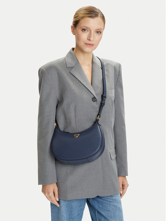 PINKO PINKO Ročna torba Half Moon Mini Fl Al 25-26 PLTT 102790 A0F1 Mornarsko modra