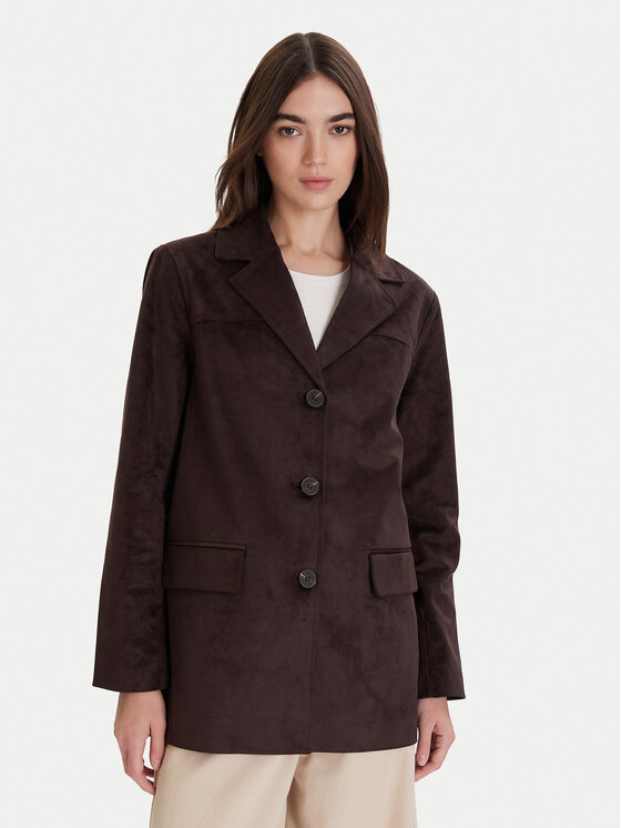 ONLY ONLY Plášť z umělé kůže Tulip 15356927 Hnědá Standard Fit