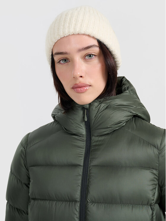 4F 4F Płaszcz zimowy MIDSHOP TEXTILE Khaki Regular Fit