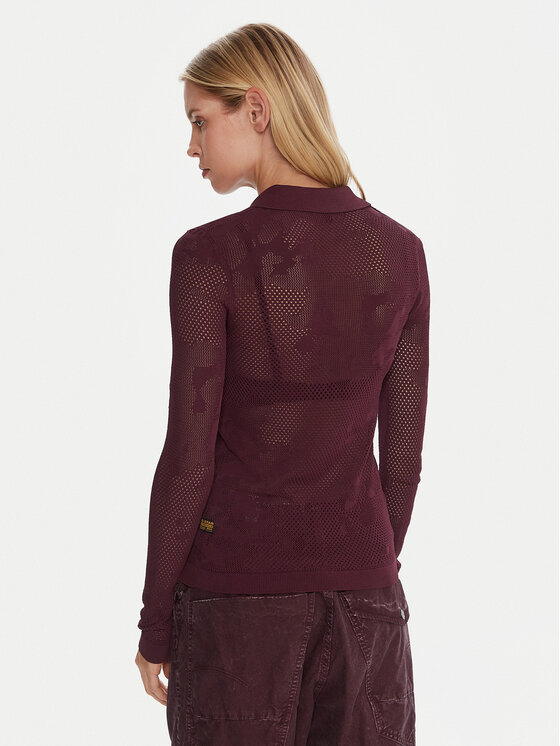 G-Star Raw G-Star Raw Bluza Pointelle D26657-B754 Bordo rdeča Slim Fit
