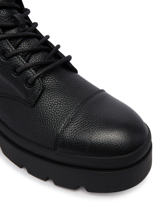 Calvin Klein Calvin Klein Outdoorová obuv Lugged Mid Lace Up Tc Tu Lth HM0HM02267 Čierna