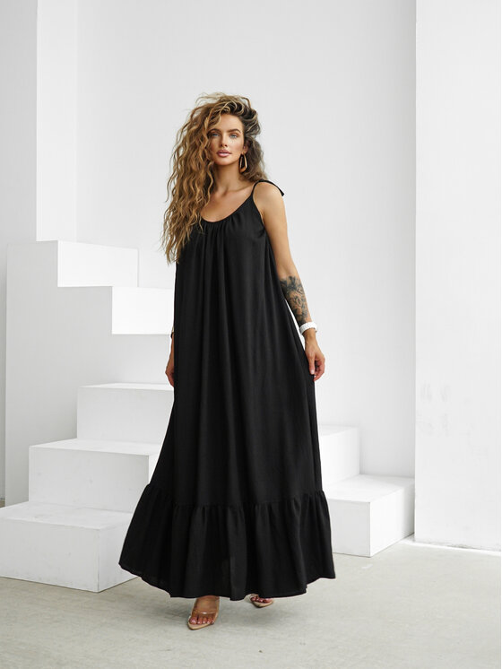 LilaLou LilaLou Sukienka letnia Gypsy Czarny Oversize