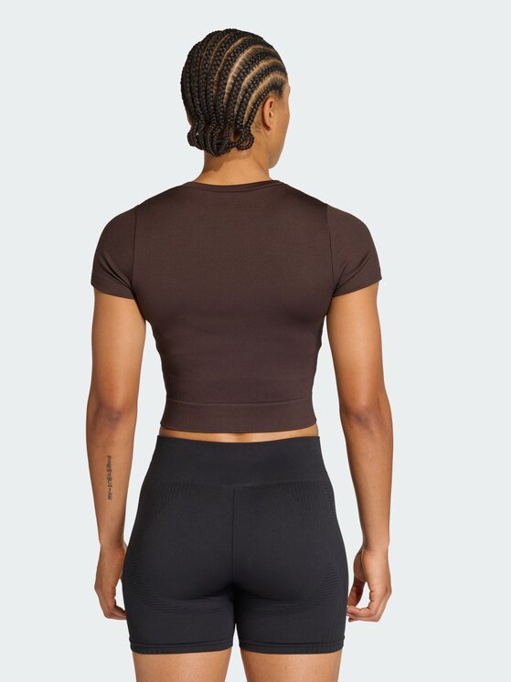 adidas adidas Koszulka techniczna 158656 Brązowy Fitted Fit