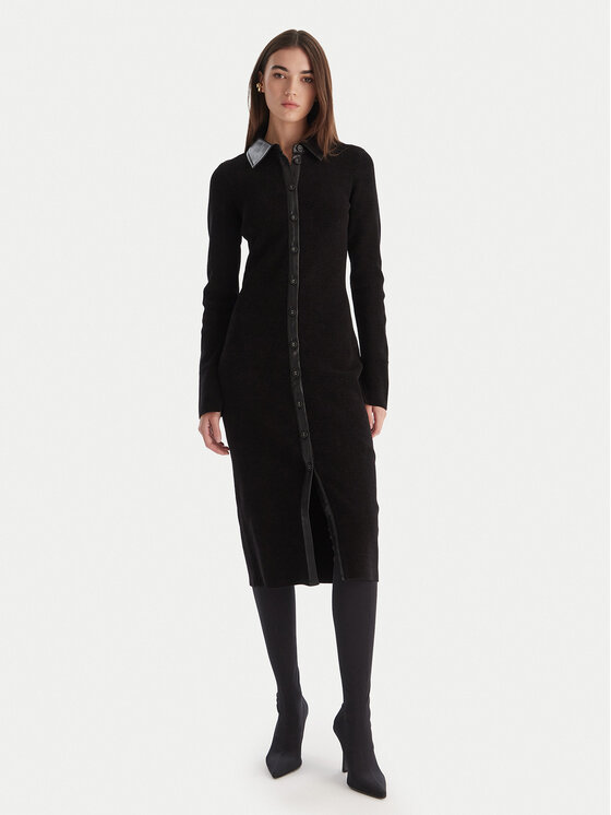 Patrizia Pepe Patrizia Pepe Трикотажна сукня 2A2982 K215 Чорний Regular Fit