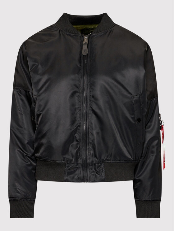 Alpha Industries Alpha Industries Μπόμπερ μπουφάν MA-1 128002 Μαύρο Regular Fit
