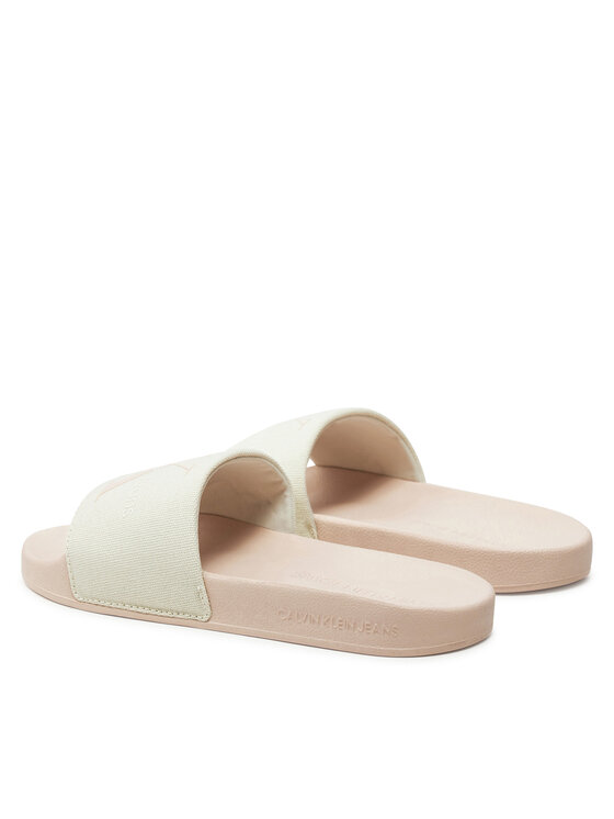 Calvin Klein Jeans Calvin Klein Jeans Şlapi Slide Monogram Co YW0YW00103 Écru