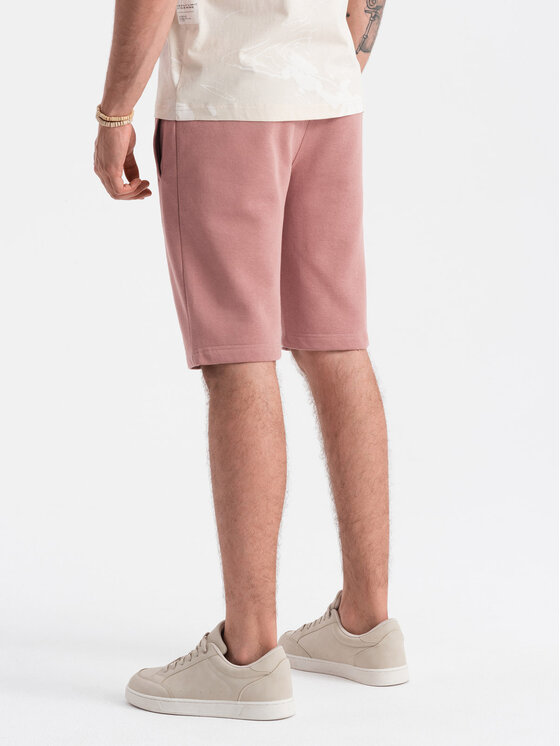 Ombre Ombre Šortky z materiálu OM-SRBS-0149 Růžová Regular Fit