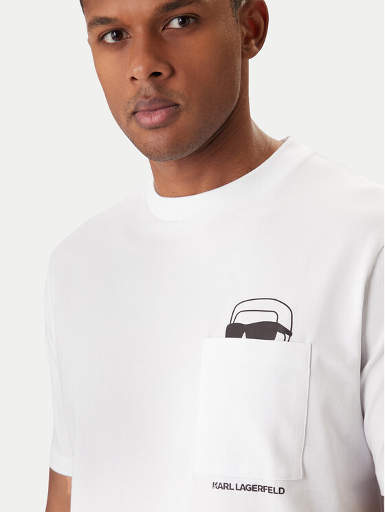 KARL LAGERFELD KARL LAGERFELD Тишърт 755047 561221 Бял Regular Fit