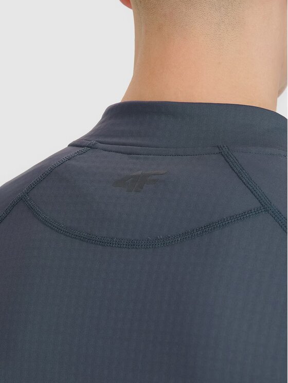 4F 4F Μπλούζα τεχνική 4FWSS25TFSWM493-22S Σκούρο γκρι Regular Fit