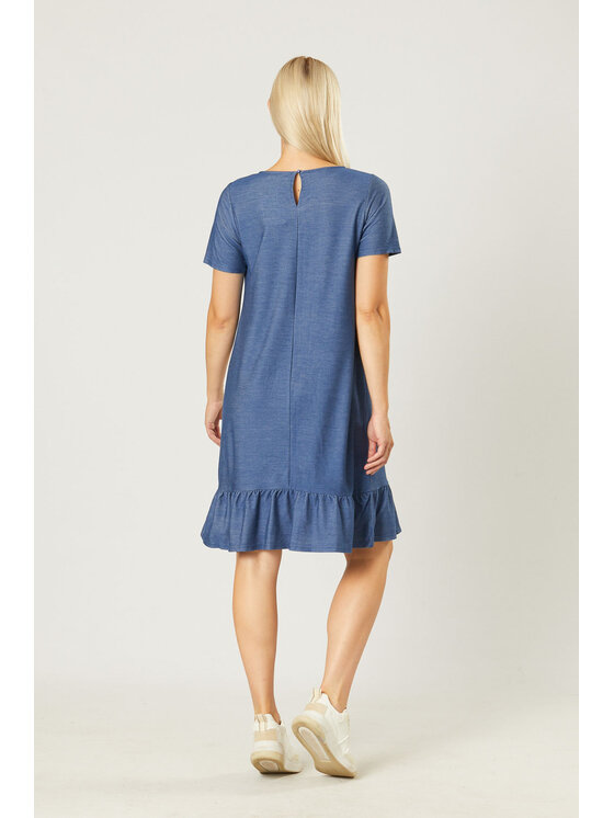 QUIOSQUE QUIOSQUE Sukienka codzienna KNIT DENIM DRESS Niebieski Regular Fit