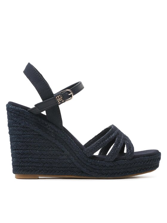 Tommy Hilfiger Espadrile Essential Basic Wedge Sandal FW0FW07220 Mornarsko Modra