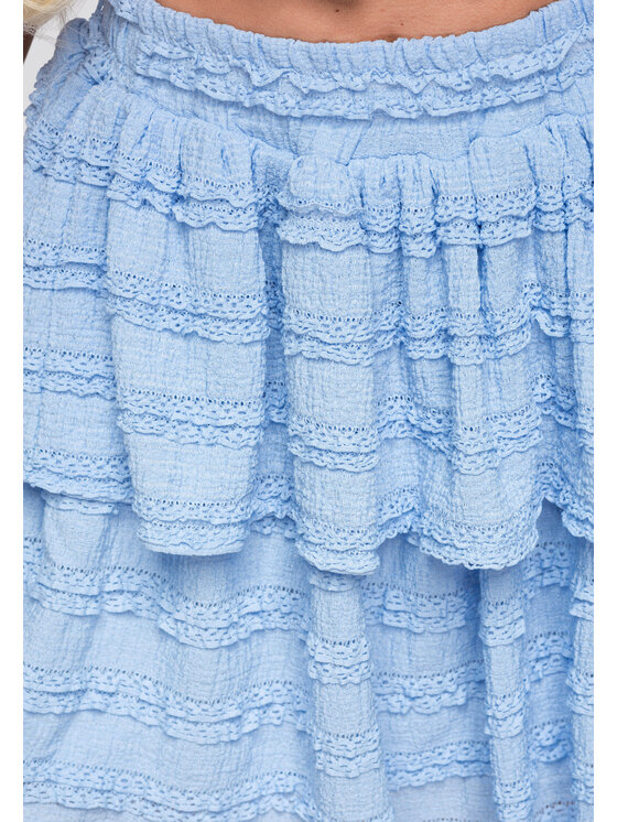 Ombre Ombre Spódnica mini OW-GL-E0014 Niebieski Slim Fit