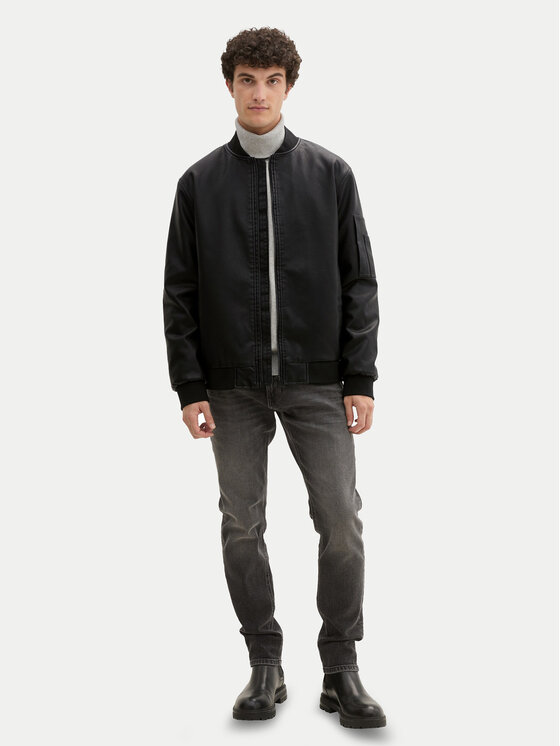Tom Tailor Denim Tom Tailor Denim Kurtka z imitacji skóry 1041780 Czarny Regular Fit