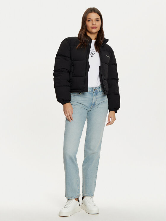 Guess Jeans Guess Jeans Geacă de iarnă W4BL20 WGII2 Negru Regular Fit