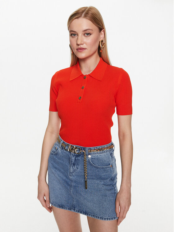 MICHAEL Michael Kors Tricou polo MS360MA33D Portocaliu Slim Fit clasice imagine noua
