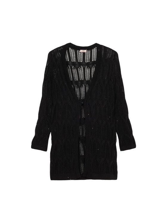 Oltre Oltre Kardigan M199J004929N033 Czarny Baggy Fit