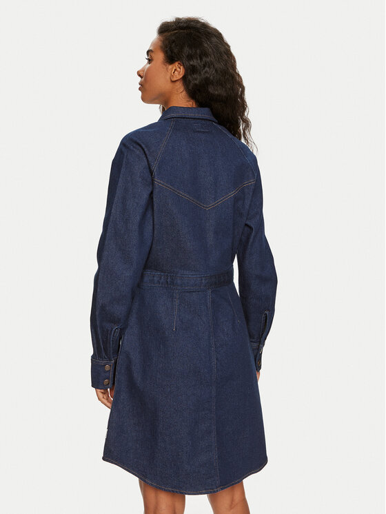 Wrangler Wrangler Džinsinė suknelė 112356504 Tamsiai mėlyna Slim Fit