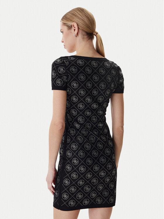 Guess Guess Strickkleid W6RK92 Z3JD2 Schwarz Regular Fit