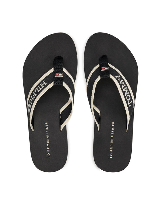 Flip flop Tommy Hilfiger Hilfiger Webbing Pool Slide FW0FW07859 Negru