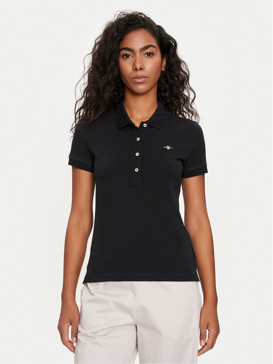 Gant Polo Majica Shield 4200870 Črna Slim Fit