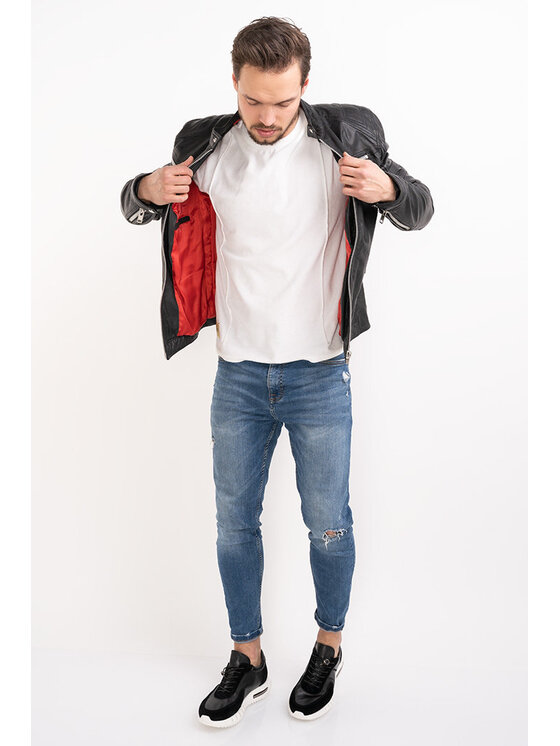 ROCKANDBLUE ROCKANDBLUE Kurtka skórzana Mission Czarny Regular Fit