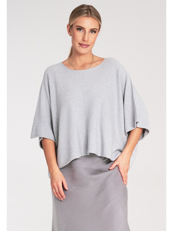 FIGL FIGL Svetr M1102 Šedá Oversize