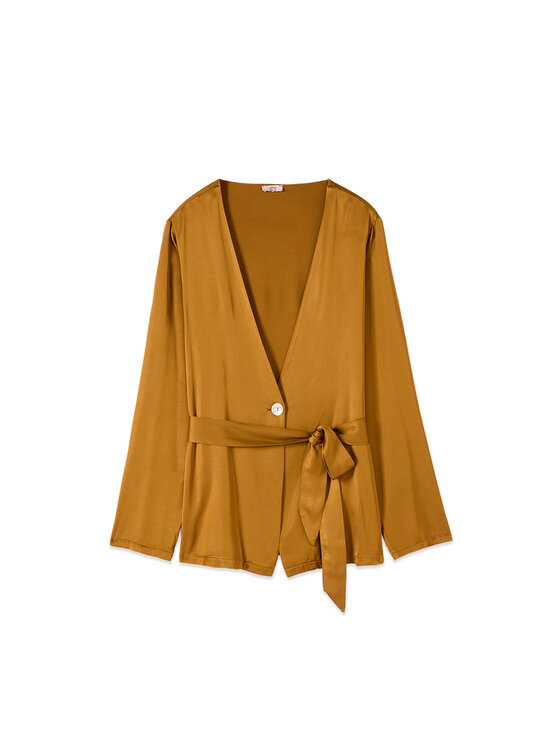 Oltre Oltre Giacca di transizione R044R002356N037 Oro Regular Fit