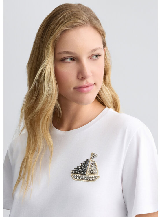 Liu Jo Liu Jo T-shirt CA5371J6308M9371 Bianco Regular Fit