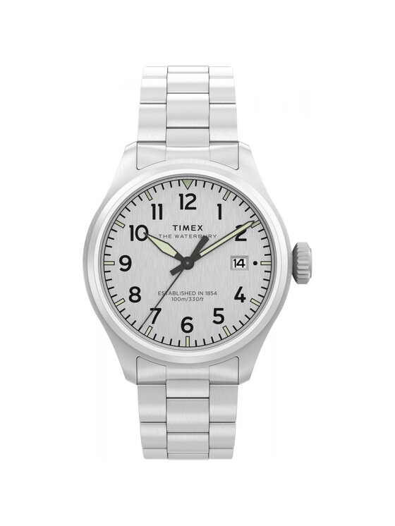 Timex Timex Zegarek TW2Y18800 Srebrny
