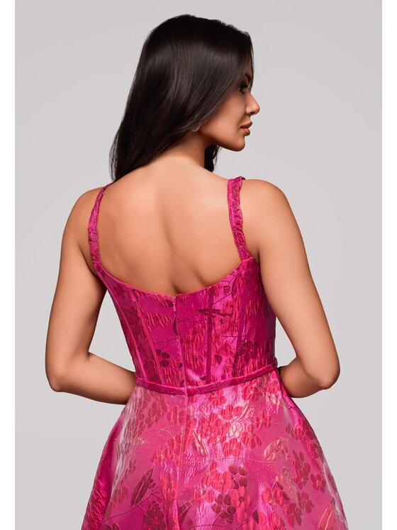 Ombre Ombre Sukienka wieczorowa LA-OM-DLR205 Różowy Regular Fit
