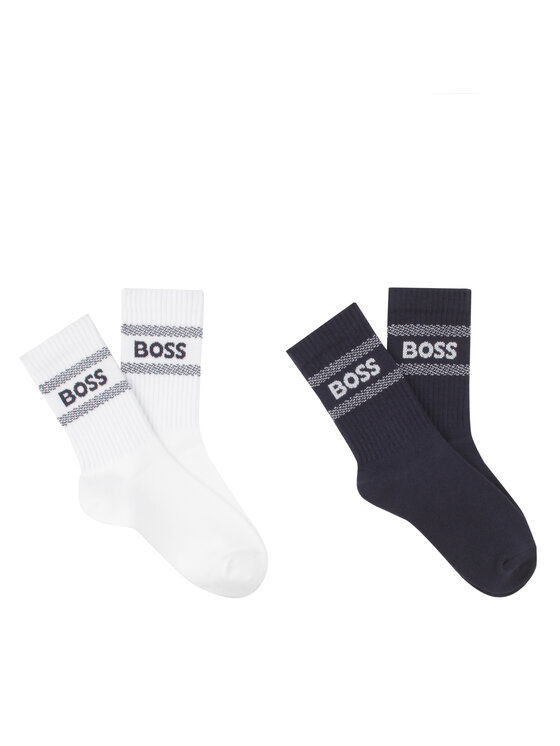 Set de 2 perechi de șosete lungi pentru copii BOSS J51738 Colorat