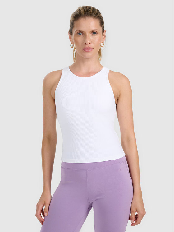 4F 4F Tank top SMART OFFICE Biały Slim Fit
