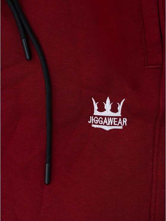 Jigga Wear Jigga Wear Spodnie dresowe Szerokie regulowane 131961 Czerwony ciemny Baggy Fit