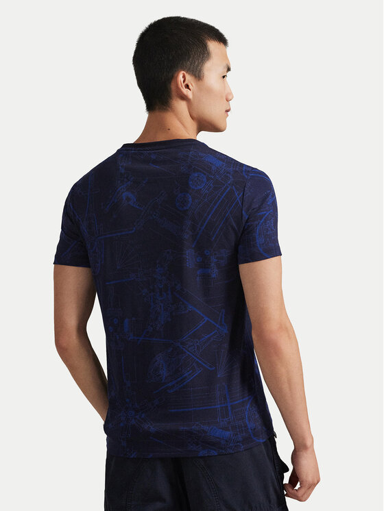 Polo Ralph Lauren Polo Ralph Lauren T-Shirt 710P04019001 Granatowy Custom Slim Fit