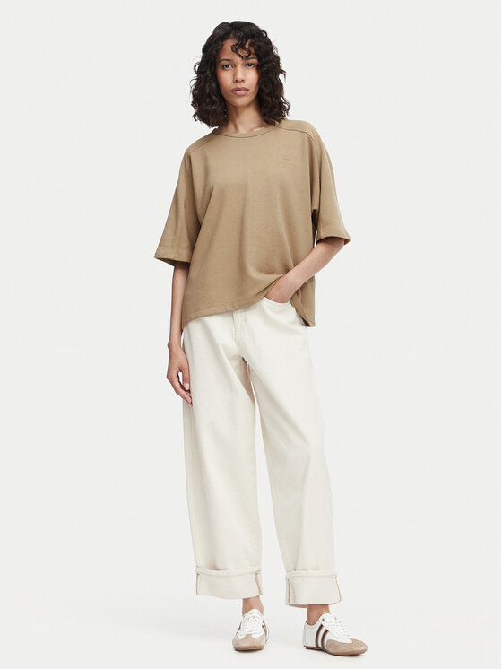 Beverly Hills Polo Club Beverly Hills Polo Club T-Shirt P-SS26W-TS00817 Brązowy jasny Oversize