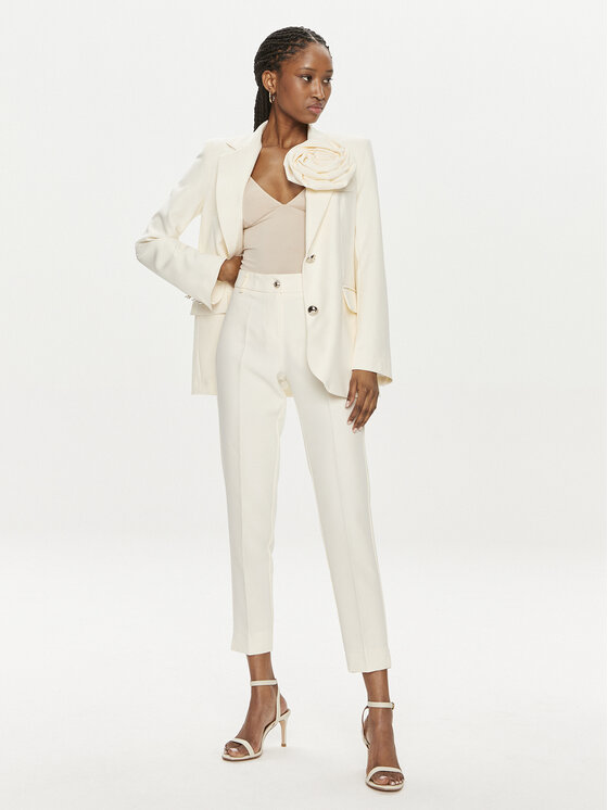 Maryley Maryley Штани з тканини 24EB52Z/M23/43VA Écru Regular Fit