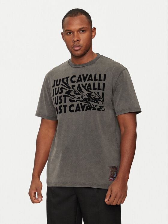 Just Cavalli T-shirt 77OAHC05 Crna Regular Fit